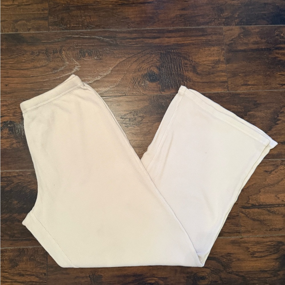 SKIMS White waffle knit loungewear pants